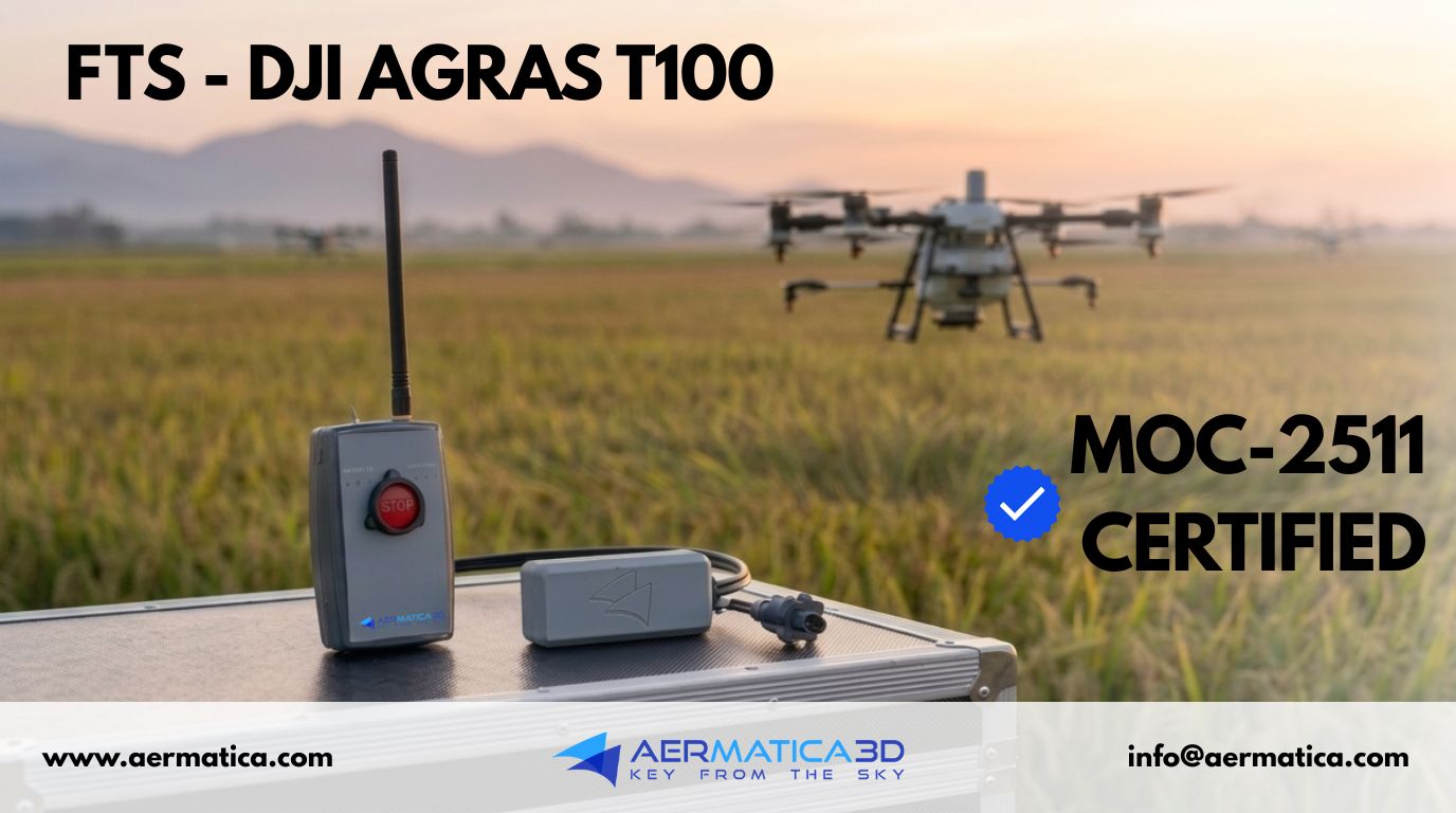FTS Flight Termination System Aermatica3D installato su DJI Agras
